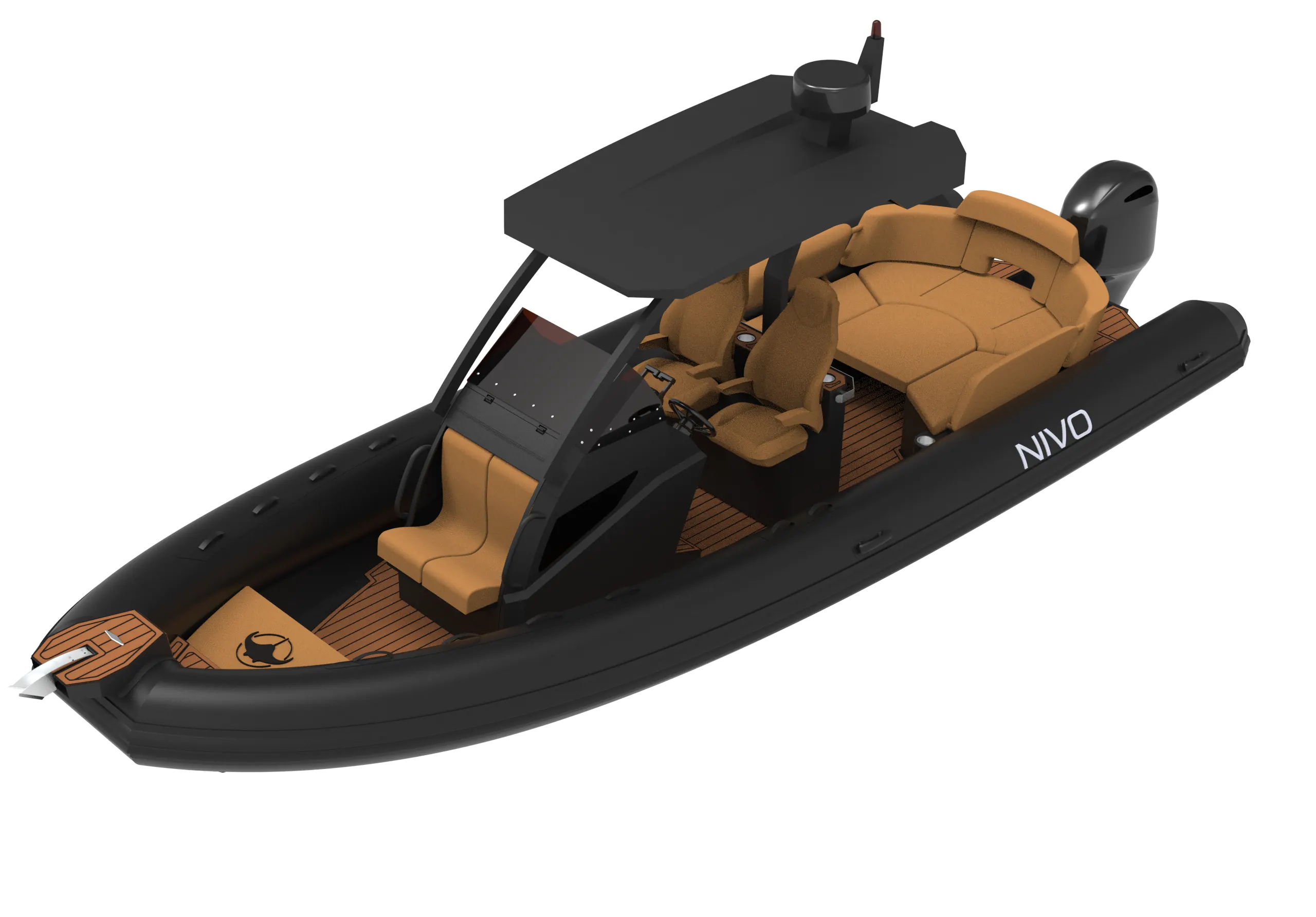NIVO 760 — 7.6m aluminium RIB boat with 300 HP outboard